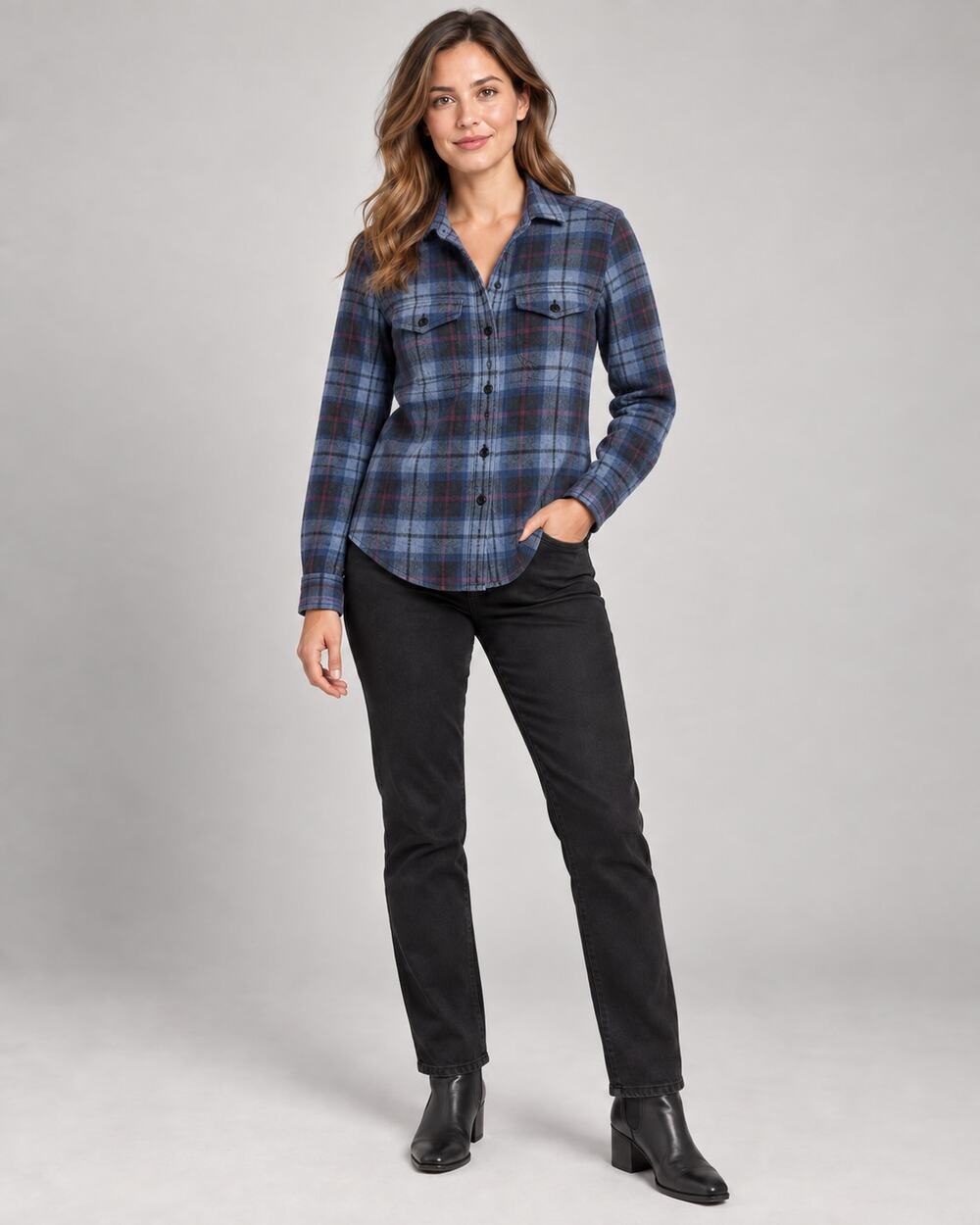 Outerknown Women's Organic Cotton Plaid Flannel Shirt XS/S Everest 2021